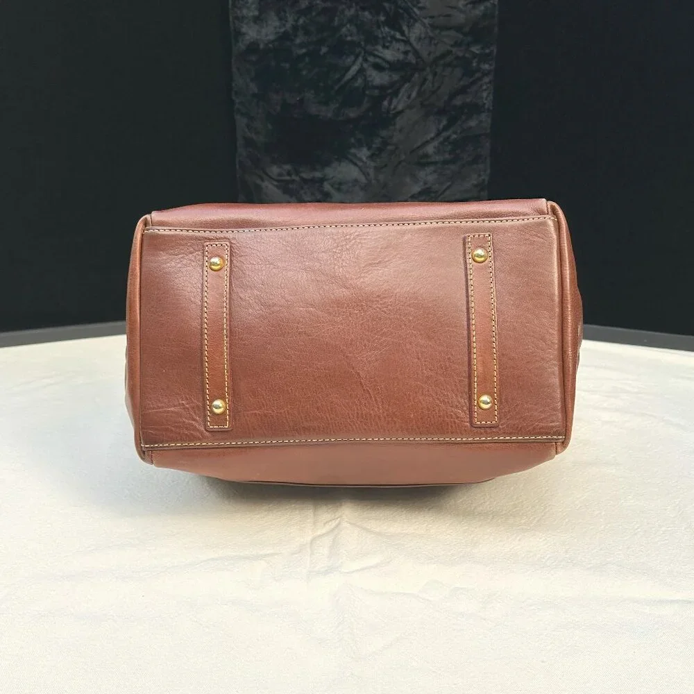 Dooney & Bourke Florentine Natural Smooth Leather Logo Lock Large Shoulder Bag - Picture 3 of 5